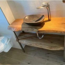 Waschtischplatte Waschtisch Waschtischkonsole Rustikal Eiche Massiv Holz -Möbelhaus 486855914