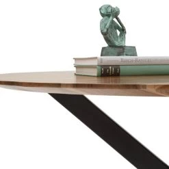 Esstisch "PEDRO" Esszimmer Tisch Massivholz Echtholz Akazie Metall Gestell Rund 130cm -Möbelhaus 487662803