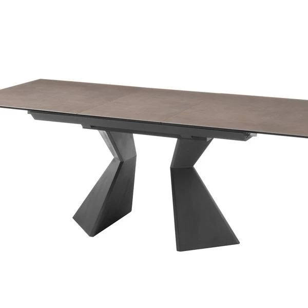 Esstisch Robinson Tisch Ausziehtisch Keramik Glas Rechteckig Braun Metall 160cm 4 Esstisch Robinson Tisch Ausziehtisch Keramik Glas Rechteckig Braun Metall 160cm – Bild 2