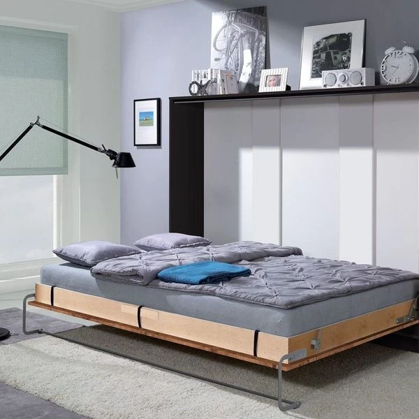 Schrankbett Wandbett Klappbett Horizontal HB 140x200 Eiche Lancelot & Schwarz Kommode 4 Schrankbett Wandbett Klappbett Horizontal HB 140x200 Eiche Lancelot & Schwarz Kommode – Bild 2