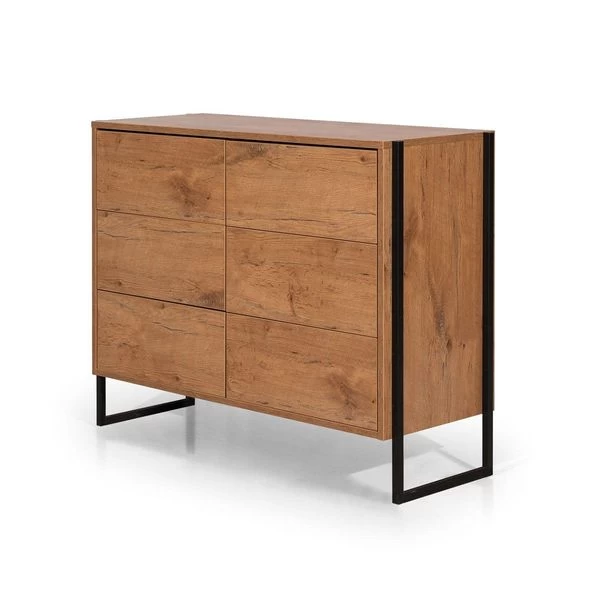 Schrankbett Wandbett Klappbett Horizontal HB 140x200 Eiche Lancelot & Schwarz Kommode 9 Schrankbett Wandbett Klappbett Horizontal HB 140x200 Eiche Lancelot & Schwarz Kommode – Bild 7