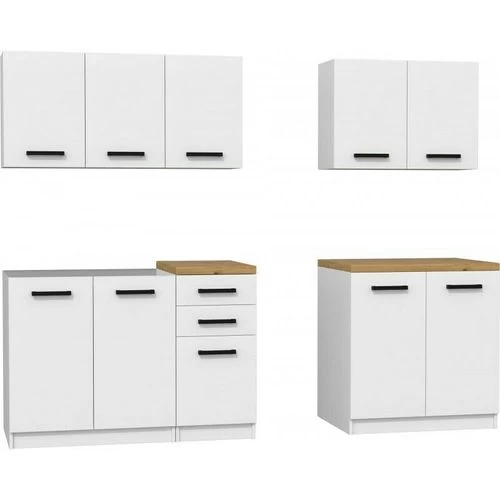 KÜCHE Küchenzeile Küchenblock MODERN 200 CM Einbauküche Weiß Mat 3 KÜCHE Küchenzeile Küchenblock MODERN 200 CM Einbauküche Weiß Mat