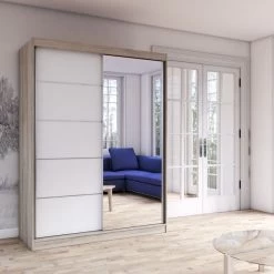 Schwebetürenschrank Schrank Kleiderschrank Mehrzweckschrank Mista 05 150 -Möbelhaus 491338155