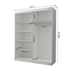 Schwebetürenschrank Schrank Kleiderschrank Mehrzweckschrank Mista 05 150 -Möbelhaus 491510568