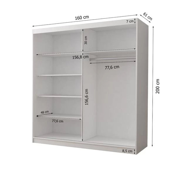 Schrank Kleiderschrank Mehrzweckschrank Garderobenschrank Mono 05 160 11 Schrank Kleiderschrank Mehrzweckschrank Garderobenschrank Mono 05 160 – Bild 9