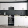 KÜCHE Küchenzeile Küchenblock MODERN 240 CM Einbauküche Weiß Front 18mm -Möbelhaus 492116842