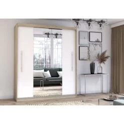 Kleiderschrank Schiebetürenschrank Schwebetürenschrank Mit Spiegel Torino 200 Cm -Möbelhaus 492289416