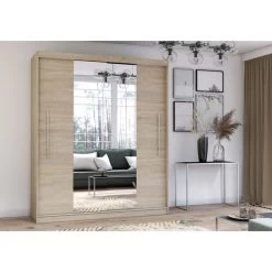 Kleiderschrank Schiebetürenschrank Schwebetürenschrank Mit Spiegel Torino 200 Cm -Möbelhaus 492289419