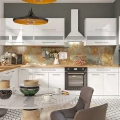 Moderne Küche Küchenzeile "INA 2022" U-Küche Holz Grau Individuell Stellbar -Möbelhaus 492963405