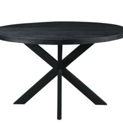 Esszimmertisch Küchentisch Tisch Kala Schwarz Spider Rund Mango Stahl 130 Cm -Möbelhaus 495149784