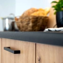 Moderne Küche Küchenzeile Klara 120/180cm Holz / Grau Matt -Möbelhaus 496576379