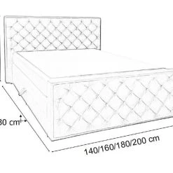 Boxspringbett BELLA 140/160/180/200x200 Mit 2 Bettkasten Matratze + Topper -Möbelhaus 498021708