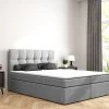 Boxspringbett Doppelbett Grau 140x200 Topper Montage Samtstoff H3/ H4 -Möbelhaus 498581804