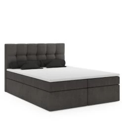 Boxspringbett Doppelbett Grau 140x200 Topper Montage Samtstoff H3/ H4 8 Boxspringbett Doppelbett Grau 140x200 Topper Montage Samtstoff H3/ H4 -Möbelhaus 498581819