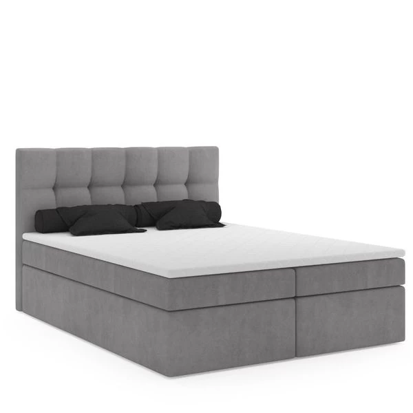Boxspringbett Doppelbett Grau 140x200 Topper Montage Samtstoff H3/ H4 6 Boxspringbett Doppelbett Grau 140x200 Topper Montage Samtstoff H3/ H4 – Bild 4