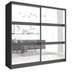 Komplett Schlafzimmer Set Finyo Mit LED Bett, Schrank Mit Spiegel, 2 X Nako 15 Komplett Schlafzimmer Set Finyo Mit LED Bett, Schrank Mit Spiegel, 2 X Nako -Möbelhaus 500731775