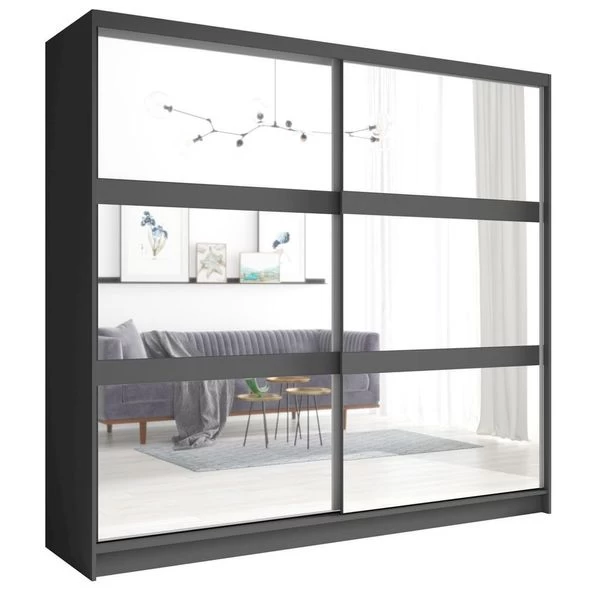 Komplett Schlafzimmer Set Finyo Mit LED Bett, Schrank Mit Spiegel, 2 X Nako 7 Komplett Schlafzimmer Set Finyo Mit LED Bett, Schrank Mit Spiegel, 2 X Nako – Bild 5