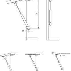2X GTV Gasdruckfeder Gasfeder Dämpfer Klappenbeschlag Kompressionsfeder 60-150N -Möbelhaus 501033594