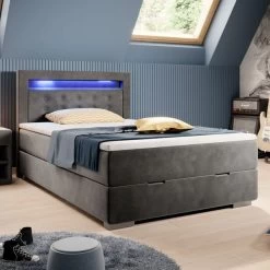 Boxspringbett Mila Mit Bettkasten LED USB Und Farbauwahl 120 X 200 Cm NEU! -Möbelhaus 501128357