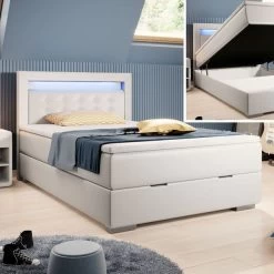 Boxspringbett Mila Mit Bettkasten LED USB Und Farbauwahl 120 X 200 Cm NEU! -Möbelhaus 501128374