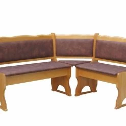 Eckbank Alder Farbe Mit Polsterung Massivholz Kiefer Holz, Grau, Braun, Ökoleder- Neu -Möbelhaus 503386866