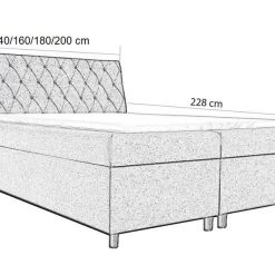 Boxspringbett ISA 140/160/180/200x200 Mit 2 Bettkasten Matratze + Topper -Möbelhaus 503799033