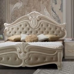 Elegantes Bett LIVIA In Beige-weiß TOP Klassisch NEU Edel