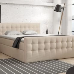 Boxspringbett Schlafzimmerbett Pumikas Mit Bonell-Matratze Und Topper