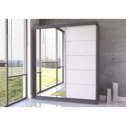 Schwebetürenschrank Schrank Spiegel Kleiderschrank Schiebetüren Bella BIS 03 180 -Möbelhaus 506489605