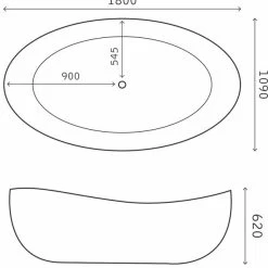 Freistehende Badewanne 180 Gussmarmor Mineralguss Solid Surface Standbadewanne Matt -Möbelhaus 506507718