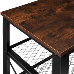 Schuhregal Blackpool 101x30,5x45,5cm - Schuhregal Mit Gitterablagen, Schuhablage, Schuhbank - Industrial Dunkelbraun -Möbelhaus 50760012 4