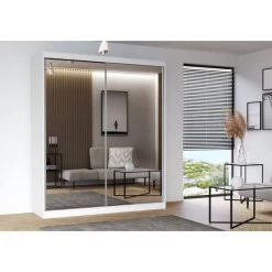 Kleiderschrank Schrank Schiebetürenschrank Garderobe Mit Spiegel 200 Cm MULTI 20