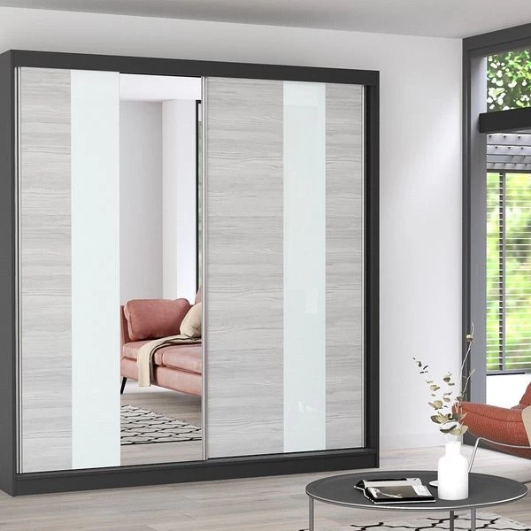 Schwebetürenschrank Kleiderschrank Schrank Garderobe Spiegel Multi 32 4 Schwebetürenschrank Kleiderschrank Schrank Garderobe Spiegel Multi 32 – Bild 2