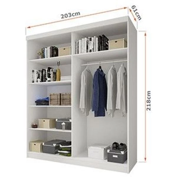 Schwebetürenschrank Kleiderschrank Schrank Garderobe Spiegel Multi 32 7 Schwebetürenschrank Kleiderschrank Schrank Garderobe Spiegel Multi 32 – Bild 5