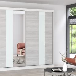 Schwebetürenschrank Kleiderschrank Schrank Garderobe Spiegel Multi 32 230 Cm