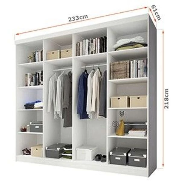 Schwebetürenschrank Kleiderschrank Schrank Garderobe Spiegel Multi 32 230 Cm 7 Schwebetürenschrank Kleiderschrank Schrank Garderobe Spiegel Multi 32 230 Cm – Bild 5