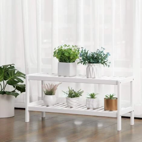 Songmics Schuhregal Aus Bambus, Schuhablage Mit 2 Ebenen, Schuh-Organizer, Regal Für Schuhe, Pflanzen, Bücher, Wohnzimmer, Flur, Schlafzimmer, Badezimmer, 70 X 26 X 33 Cm, Weiß LBS02WT 4 Songmics Schuhregal Aus Bambus, Schuhablage Mit 2 Ebenen, Schuh-Organizer, Regal Für Schuhe, Pflanzen, Bücher, Wohnzimmer, Flur, Schlafzimmer, Badezimmer, 70 X 26 X 33 Cm, Weiß LBS02WT – Bild 2