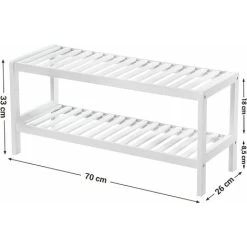 Songmics Schuhregal Aus Bambus, Schuhablage Mit 2 Ebenen, Schuh-Organizer, Regal Für Schuhe, Pflanzen, Bücher, Wohnzimmer, Flur, Schlafzimmer, Badezimmer, 70 X 26 X 33 Cm, Weiß LBS02WT 11 Songmics Schuhregal Aus Bambus, Schuhablage Mit 2 Ebenen, Schuh-Organizer, Regal Für Schuhe, Pflanzen, Bücher, Wohnzimmer, Flur, Schlafzimmer, Badezimmer, 70 X 26 X 33 Cm, Weiß LBS02WT -Möbelhaus 50882707 5