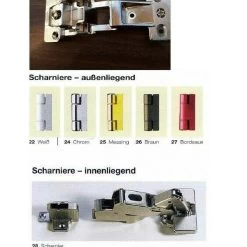 4 X Vorwerk Hettich Scharnier Topfband Möbelband 11530016 - 4405/72 - VEK22 4 Farben -Möbelhaus 509359574 2