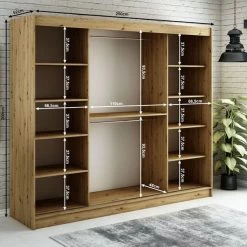 Kleiderschrank, Schiebetürenschrank Schlafzimmer, Schrank Mit Spiegel BRENT T1 250 Cm -Möbelhaus 509644914