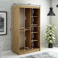 Kleiderschrank, Schiebetürenschrank Schlafzimmer, Schrank Mit Spiegel BRENT V2 120 Cm -Möbelhaus 509997121