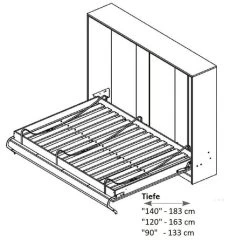 Schrankbett Wandbett Klappbett Horizontal HB140 X 200 Mit Aufsatz & 2 Schränken Weiß -Möbelhaus 512411022