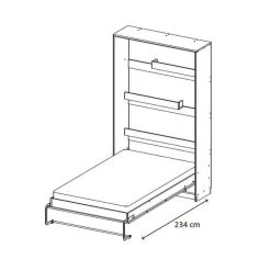 Schrankbett Wandbett Klappbett Vertikal VB 90x200 Eiche Lancelot Kommode -Möbelhaus 512484256