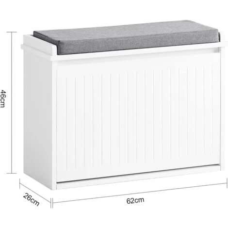 SoBuy FSR98-W Schuhkipper Schuhschrank Mit Klappe Schuhbank Mit Sitzkissen Schuhkommode Sitzbank Schuhablage Weiß BHT Ca.: 62x46x26cm 7 SoBuy FSR98-W Schuhkipper Schuhschrank Mit Klappe Schuhbank Mit Sitzkissen Schuhkommode Sitzbank Schuhablage Weiß BHT Ca.: 62x46x26cm – Bild 5