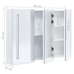 VidaXL LED-Bad-Spiegelschrank 89x14x62 Cm -Möbelhaus 513543498