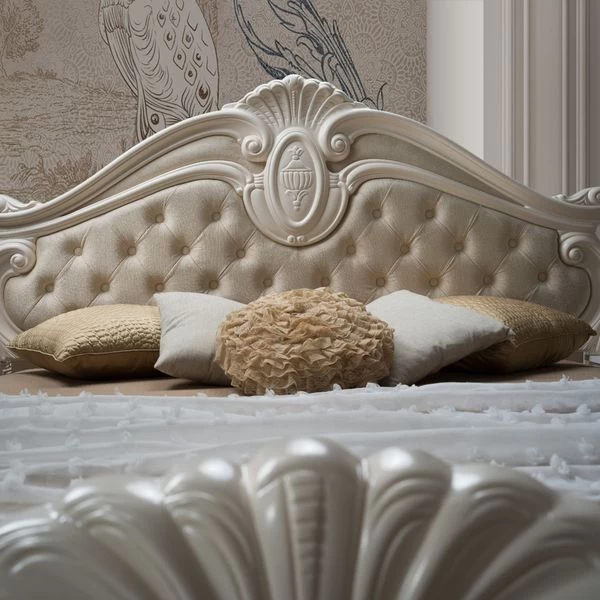 Schlafzimmer Set Nora In Weiß / Beige Barock Design 4 Schlafzimmer Set Nora In Weiß / Beige Barock Design – Bild 2