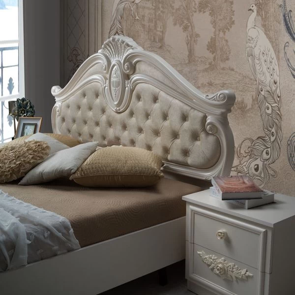 Schlafzimmer Set Nora In Weiß / Beige Barock Design 5 Schlafzimmer Set Nora In Weiß / Beige Barock Design – Bild 3