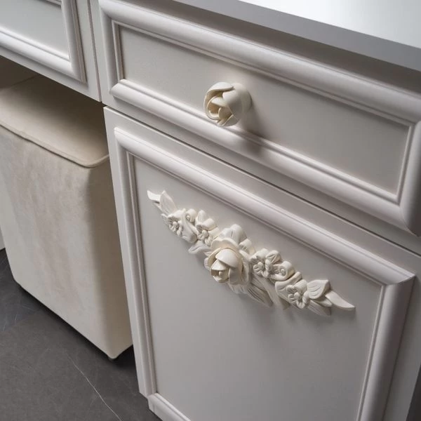 Schlafzimmer Set Nora In Weiß / Beige Barock Design 11 Schlafzimmer Set Nora In Weiß / Beige Barock Design – Bild 9