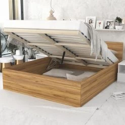 Bett Mit Lattenrost Jugendbett Doppelbett Mit/ Ohne Matratze Bettkasten Eiche 19 Bett Mit Lattenrost Jugendbett Doppelbett Mit/ Ohne Matratze Bettkasten Eiche -Möbelhaus 515813171