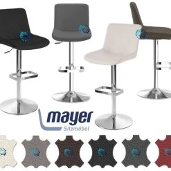 Mayer Barhocker 1235 MyDIVO Chrom Matt, Echtes Leder In 6 Farben -Möbelhaus 517108445